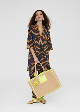 Kurzer Kaftan mit Zebraprint