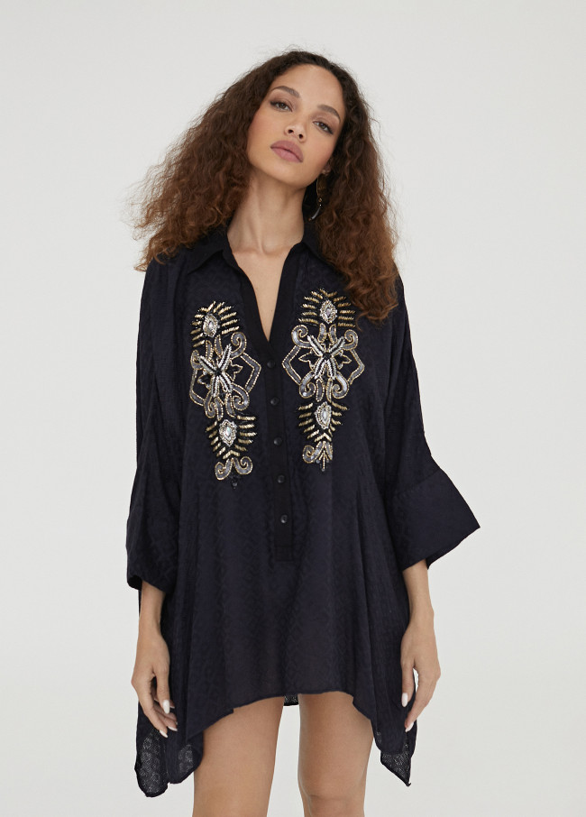 Camisole with embroidered chest