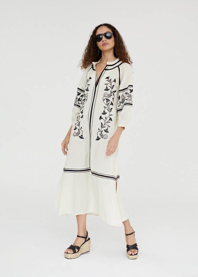 Caftan long avec broderie