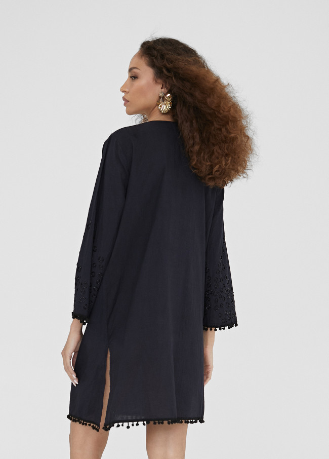 Caftan court avec broderie