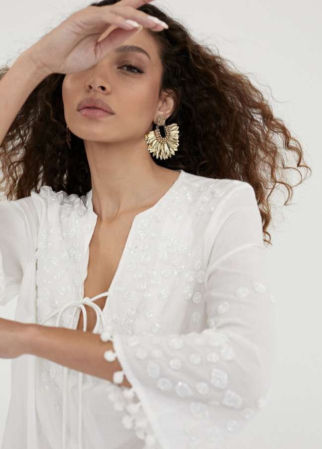 Short embroidered kaftan
