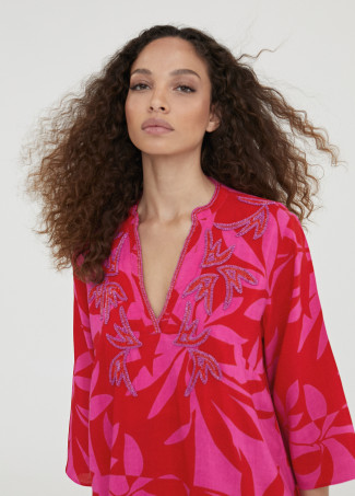 Kurzer Kaftan mit Print