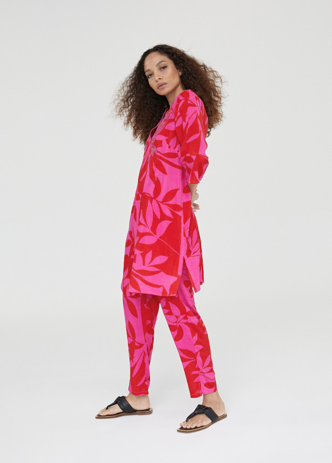 Short printed kaftan