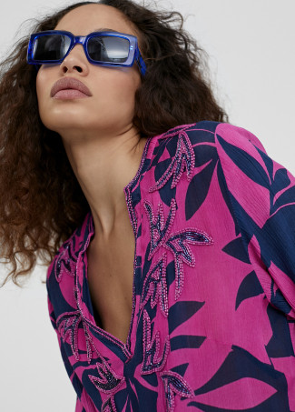 Short printed kaftan
