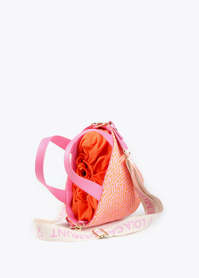 Borsa a cesta bicolore a tracolla