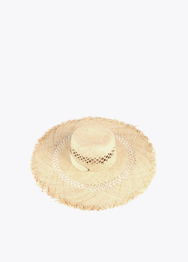 Sun hat with fringing and logo