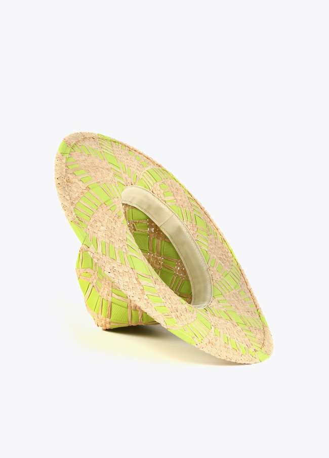 Chapeau tressé bicolore