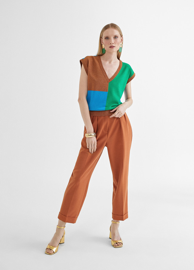 Veste sans manches multicolore