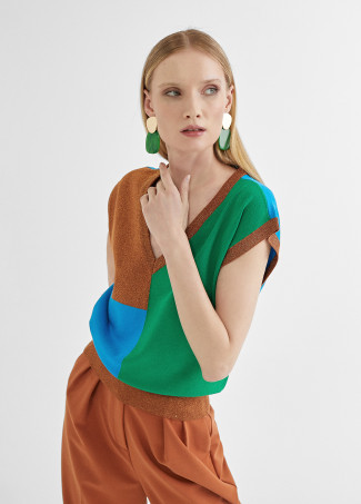 Veste sans manches multicolore