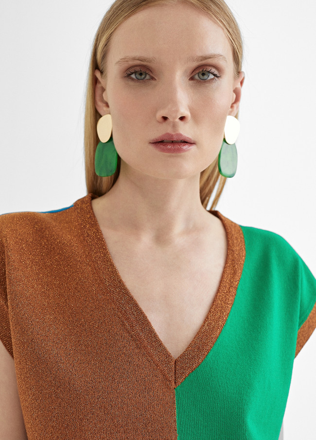 Veste sans manches multicolore