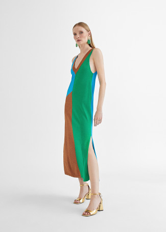 Robe longue tricolore