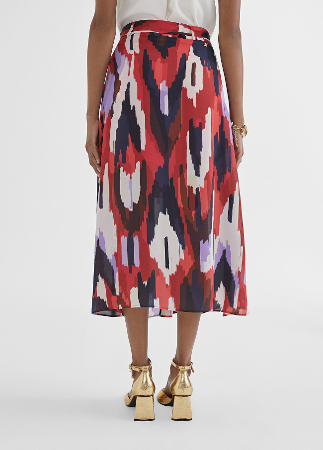 Midi skirt with belt