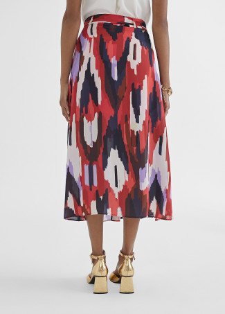 Midi skirt with belt