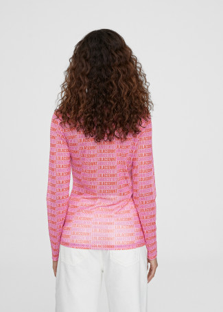 T-shirt de mesh com monograma