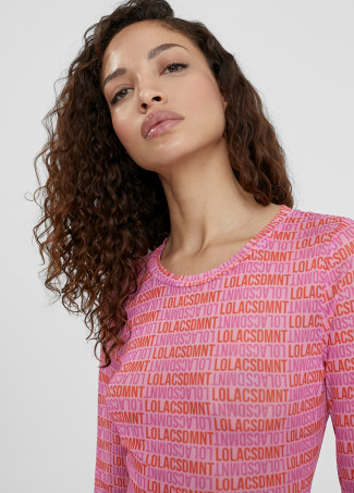 Netz-T-Shirt mit Monogramm