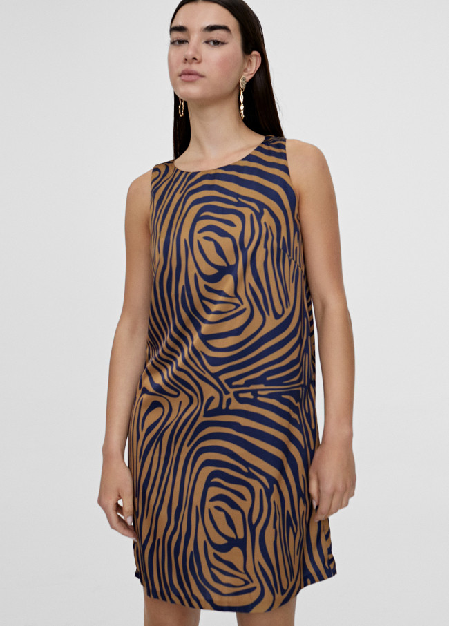 Vestido corto animal print cebra