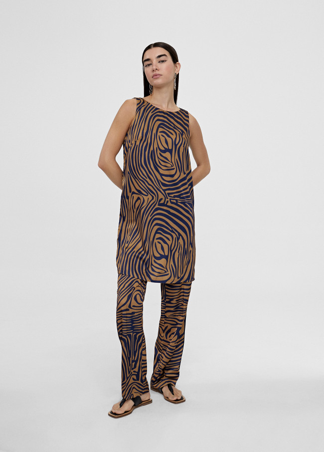 Kurzes Kleid mit Zebra-Print