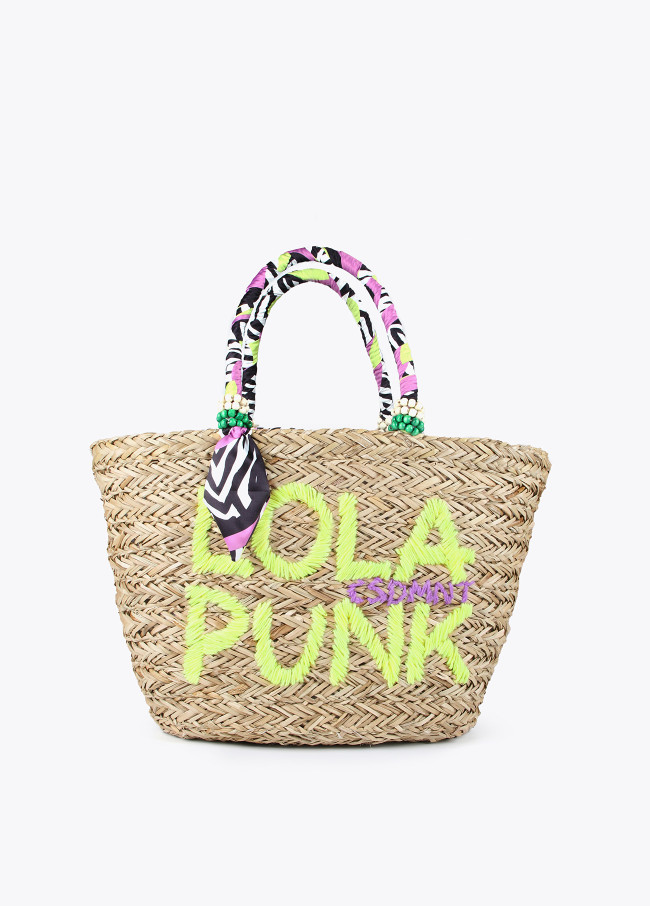 Tote bag with contrast text
