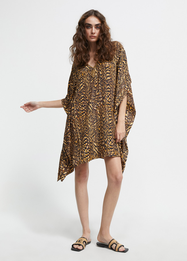 Caftan motif imprimé animal