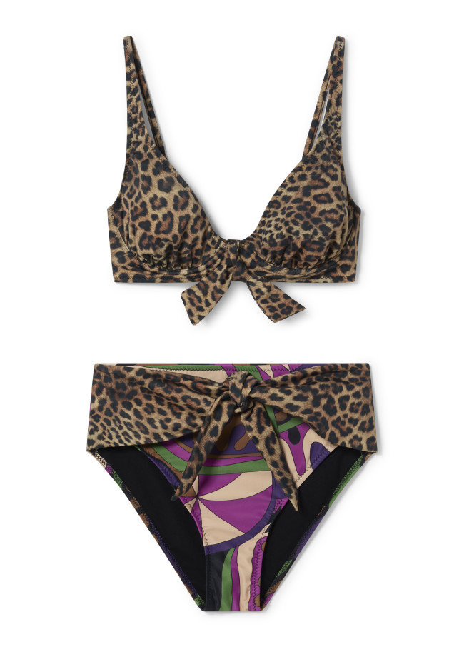 Bikini con stampa combinata