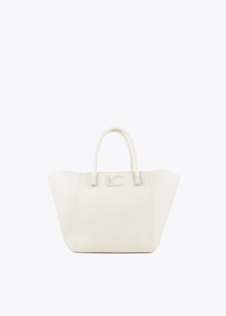 Grained faux leather tote bag