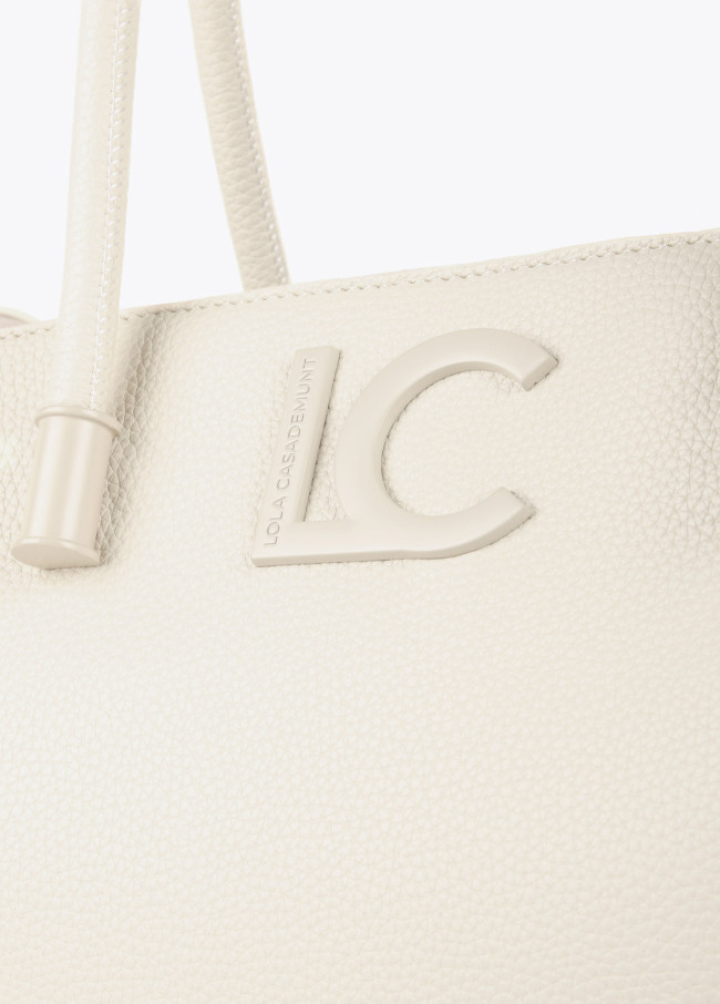 Grained faux leather tote bag