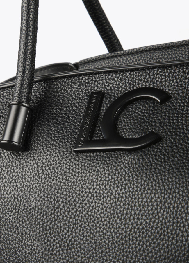 Grained faux leather tote bag