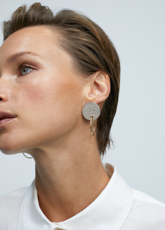 Stud and hoop earrings