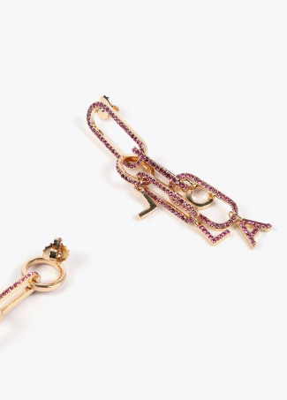 Boucles d’oreilles pendentifs et strass