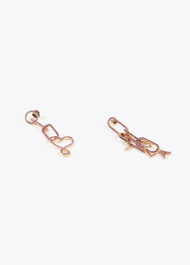 Boucles d’oreilles pendentifs et strass