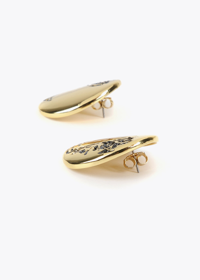 Boucles d’oreilles boutons dorées