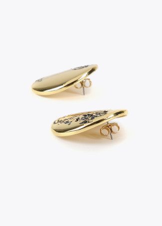Boucles d’oreilles boutons dorées