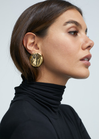 Boucles d’oreilles boutons dorées