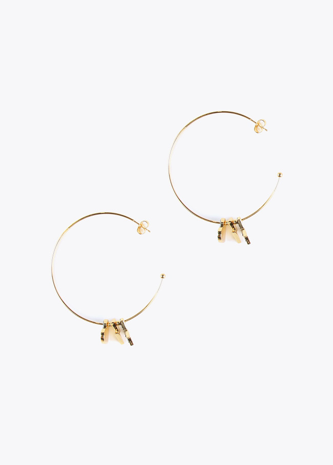 Charm hoop earrings