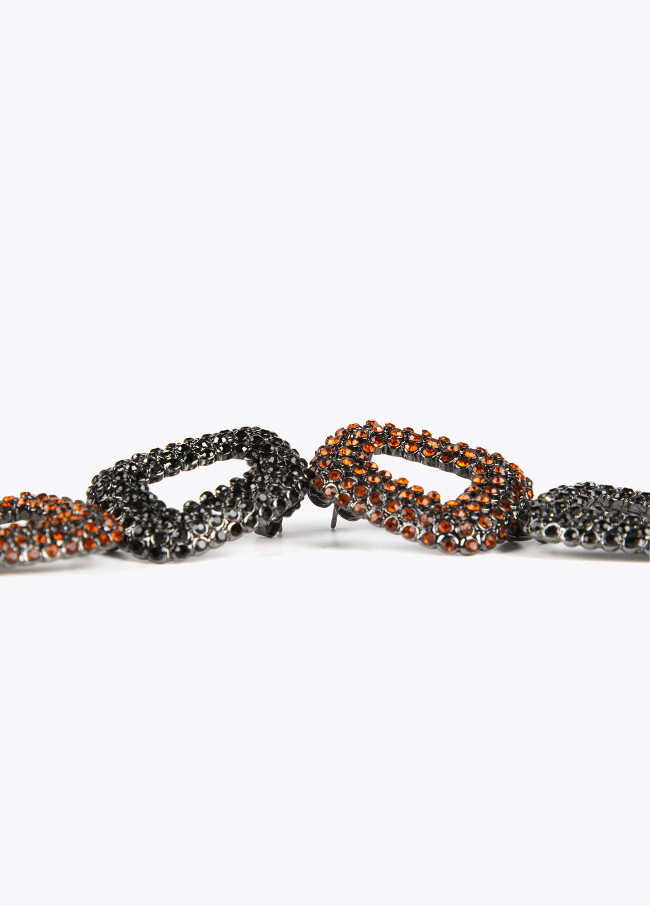 Pendientes eslabones con piedras