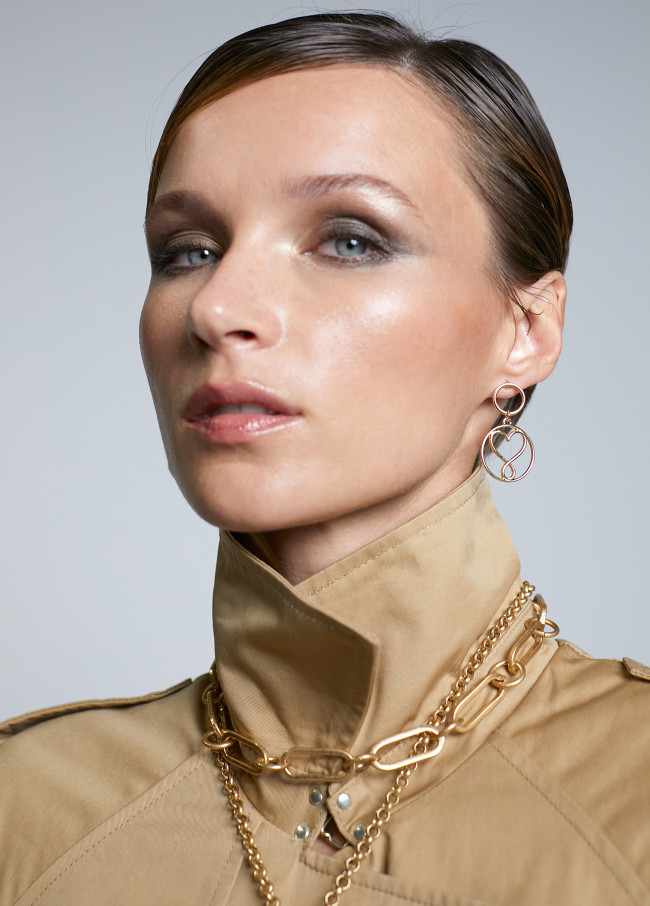 Boucles d’oreilles anneau et cœur infini