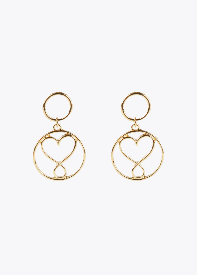 Circle earrings with infinity heart