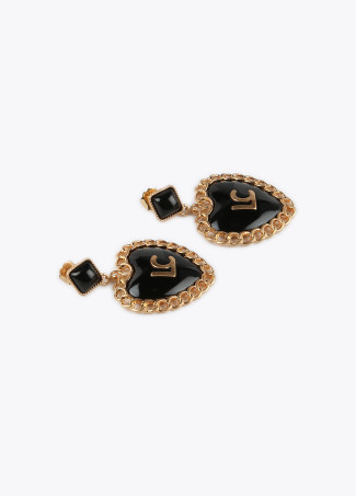 Chained heart earrings