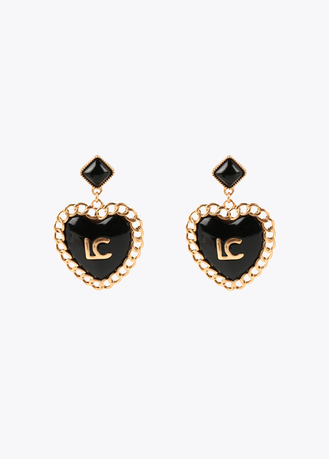 Chained heart earrings