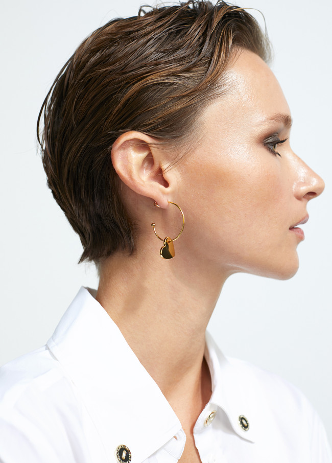 Hoop earrings with heart