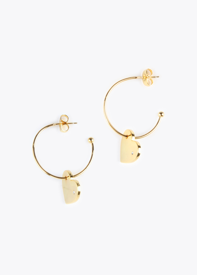 Hoop earrings with heart