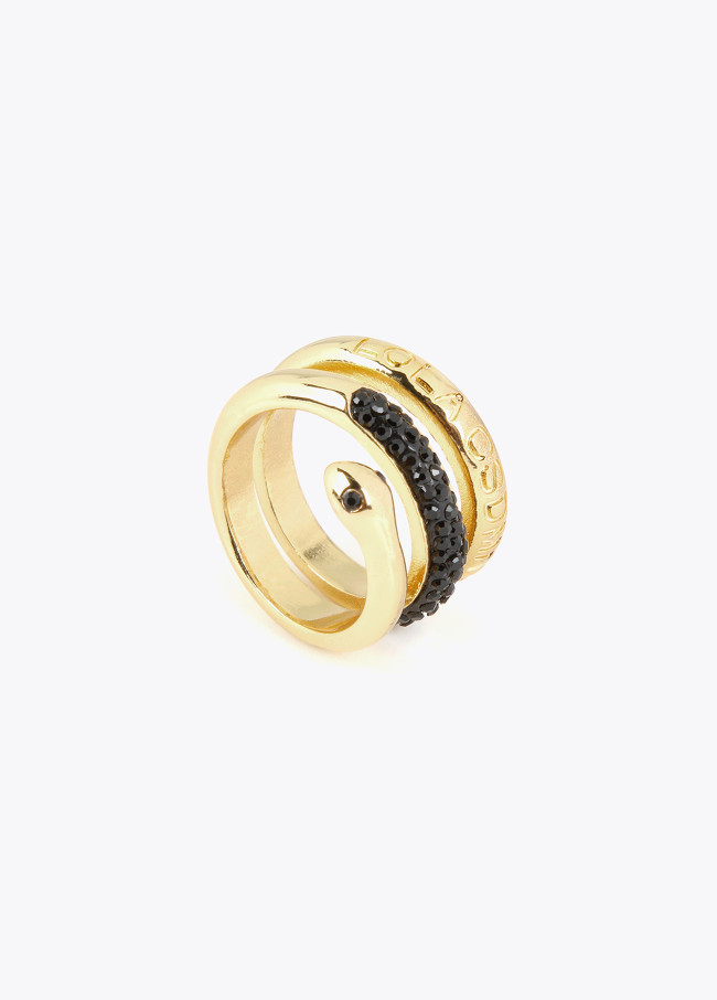 Bague serpent à strass