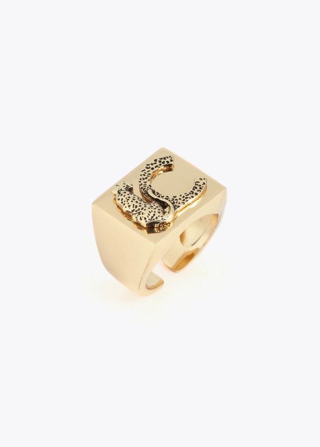 Anello sigillo con logo animalier