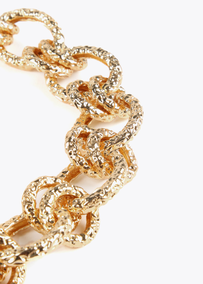 Textured gold-toned choker necklace