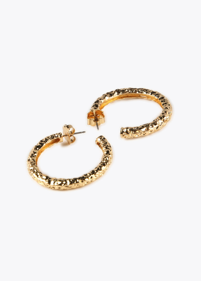 Textured gold-toned earrings