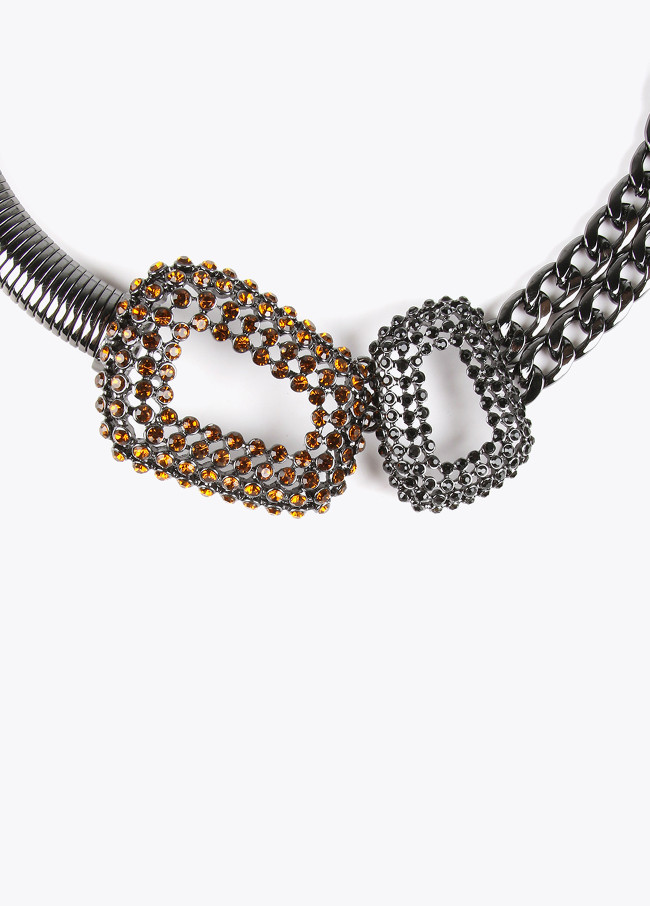 Collier ras-du-cou double pièce