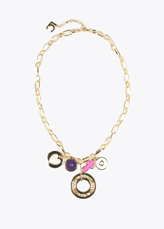 Gold-toned necklace with charms