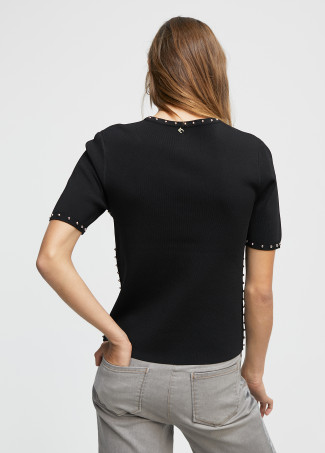 Camisola de malha com tachas