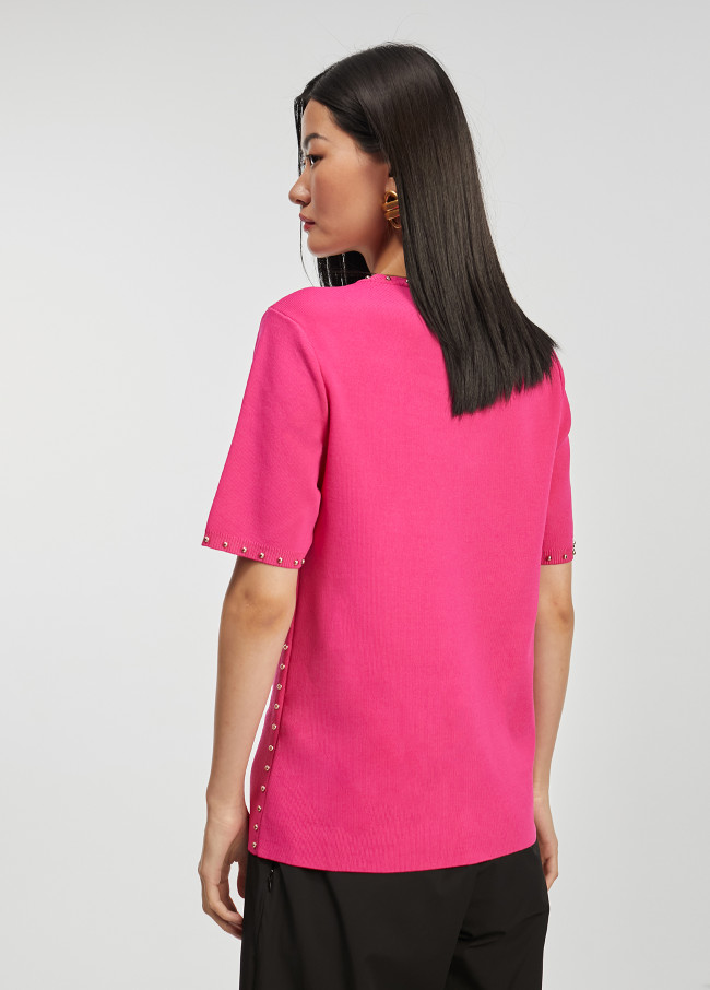 Pullover in maglia borchie