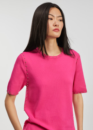 Pullover in maglia borchie